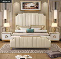 Lit de rangement en cuir de luxe, fabricant de meubles d'hôtel bon marché, confortable, lit de rangement