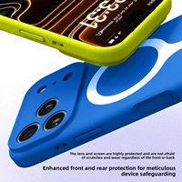 Coque magnétique pour iPhone 17 Pro Max en silicone liquide véritable, protection intégrale pour 16, finition pulvérisée unie, sensation peau.