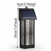 Lampes murales solaires étanches IP65, éclairage LED extérieur pour clôture et portail, lumière blanc chaud, lampe en verre bulle, jardin, patio, véranda, cour