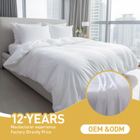 Ensemble de literie sur mesure 60*60S 100% coton 300TC satiné pour hôtel, housse de couette, drap, linge de lit