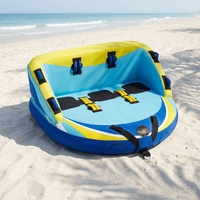 Bouée gonflable tractable 2026 Orange Rouge Jaune en PVC pour 1 à 3 personnes, jouet aquatique pour bateaux, parcs aquatiques, rivières, mers et plages