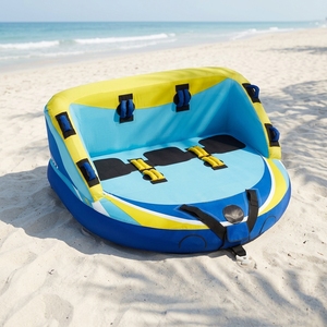 Bouée gonflable tractable 2026 Orange Rouge Jaune en PVC pour 1 à 3 personnes, jouet aquatique pour bateaux, parcs aquatiques, rivières, mers et plages - Product Image 2