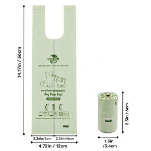 Sacs à déjections canines biodégradables en amidon de maïs écologiques, 100 % compostables, avec poignées, pour usage extérieur - Product Image 3