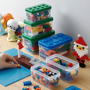 SHIMOYAMA Plastic Bricks <strong>Storage</strong> <strong>Box</strong> Children Toy Bricks Organizer <strong>Small</strong> Size <strong>With</strong> Pink <strong>Lid</strong> - Product Image 4