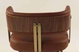 Silla de café tapizada de diseño moderno de mediados de siglo, comodidad de madera contrachapada, silla de comedor de Cricket, nogal para cocina, restaurante, hotel - Product Image 5