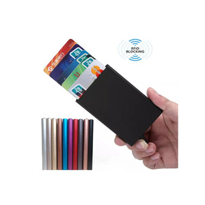 Fabricant de porte-cartes métalliques, vente en gros de porte-cartes de visite, porte-cartes de crédit coulissant en aluminium personnalisé avec protection RFID - Product Image 2