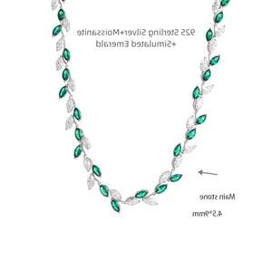 สร้อยคอแฟชั่นทรงมาร์คีส์ นาโน ประดับมรกตจำลอง ชุดเครื่องประดับแฟชั่นสำหรับผู้หญิง แบรนด์ดัง - Product Image 6