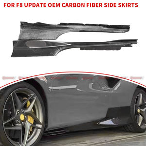 For Ferrari F8 Dry Carbon Fiber Side Skirts OEM Style Door Extension Lip Side <b>Spoiler</b> Auto Accessories - Product Image 4