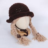 Chapeau en crochet à pois camouflage réglable Zhenbang, unisexe, pour adultes, fait à la main, en polyester/coton, bonnet pour perruque, tresses, sans revers
