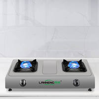Réchaud portable à double brûleur Réchaud de cuisson au biogaz Table de cuisson au biogaz
