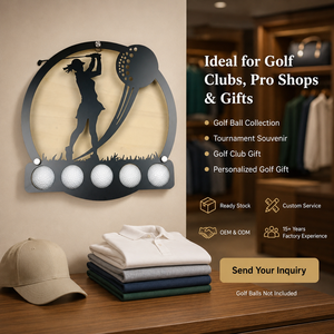 Support mural personnalisé pour balles de golf en bois et fer, avec options d'agencement, de logo, de forme, de taille, de présentation et d'emballage - Product Image 5