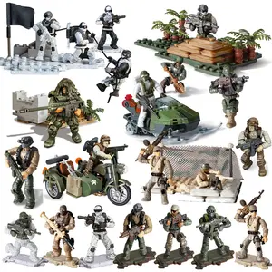 شخصيات عمل عسكرية متعددة الأنماط مع بناء أطفال شخصيات قوات خاصة ألعاب تجميع juguates educativos