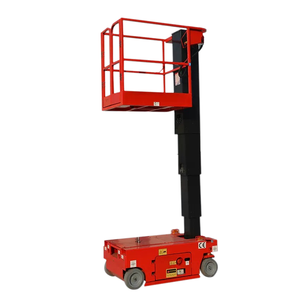 Elevadores de mástil Vertical autopropulsados portátiles móviles de 4m y 227Kg, mesa elevadora hidráulica, plataforma elevadora de un hombre para trabajo de altura interior - Product Image 1