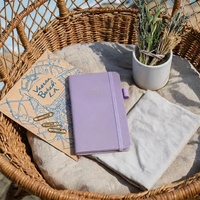 Agenda hebdomadaire/mensuel personnalisé 2027 avec logo, couverture rigide, cahier avec bande élastique, impression sur papier d'art gaufré