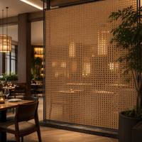 Paravent en verre laminé en rotin tressé, effet translucide, ultra-transparent, décoratif, pour hall d'hôtel, restaurant