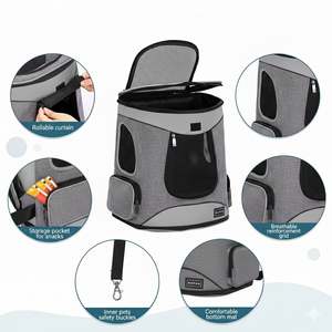 Mochila Transportadora de Mascotas Personalizada OEM, Tela Oxford 600D, Ligera, Transpirable, Ventana de Malla para Perros y Gatos, Cierre de Cremallera, para Todas las Estaciones - Product Image 6