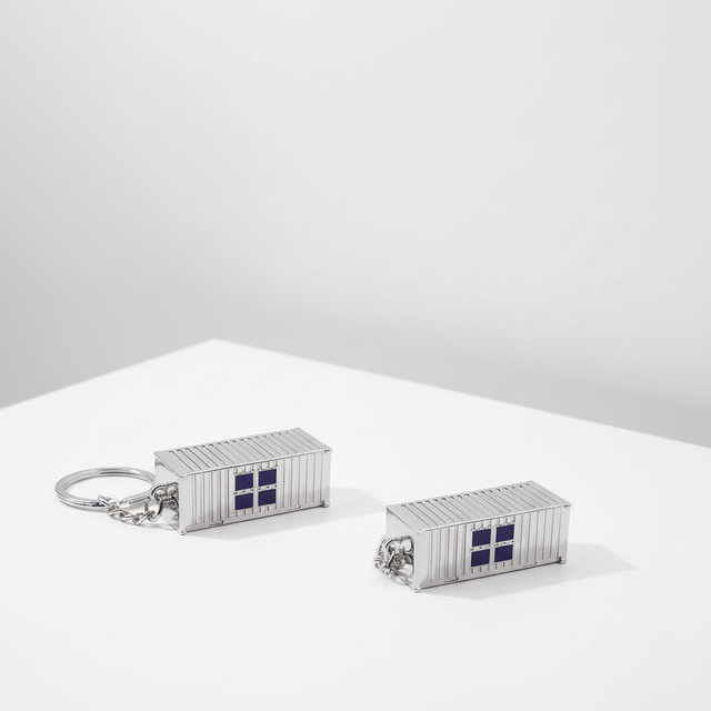 Oem Manufacturer Corporate Promotional Items Stainless Steel 3D Mini Container Keychain Custom Logo Waterproof