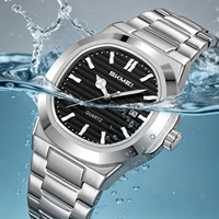 Montre à quartz pour homme de luxe, bracelet en acier inoxydable, grand cadran, étanche, pour affaires, vente en gros, OEM/ODM personnalisé pris en charge