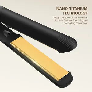 Personalizado 2 en 1 Profesional Ionic Styler Planchas Plancha de pelo Nano Titanium Plancha de pelo