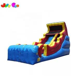 Cheap price blue and yellow inflatable kids water slides with pool with heavy duty