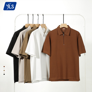 YLS1185 220 grammes tissu sergé nous <span class=keywords><strong>Polo</strong></span> T-Shirt hommes Logo personnalisé plaine hommes Golf polos <span class=keywords><strong>sans</strong></span> <span class=keywords><strong>bouton</strong></span> pour hommes - Product Image 2