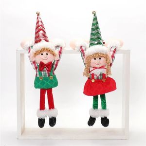 Adorables poupées en peluche de Noël en forme d'elfes, ensemble de 2 ornements de dessin animé doux pour cadeaux de fêtes - Product Image 2