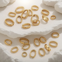 Accessoires de bijoux en acier inoxydable, anneau de saut ovale en forme d'oeuf pour bracelet et collier