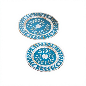 Assiette de présentation en bois et nacre de qualité supérieure, forme ronde, pour fournisseur en gros - Product Image 1