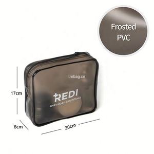 Custom Small Clear PVC <b>Makeup</b> <b>Bag</b> with Zipper Closure Letter Pattern Fashion Style Personal Logo Waterproof & Easy to Clean - Product Image 3