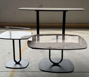 Mesa de Centro Moderna Decorativa en Oferta con Tapa de Vidrio Templado de 6+6MM, Muebles para Sala de Estar, Juego de Mesa de Comedor - Product Image 5