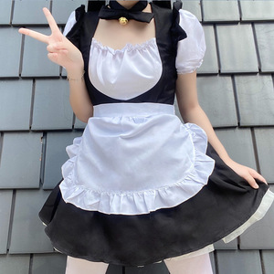 Maid Costume Black <b>White</b> <b>Apron</b> Bow Headpiece Spring 2025 Cosplay Dress Women Stage Outfit - Product Image 1