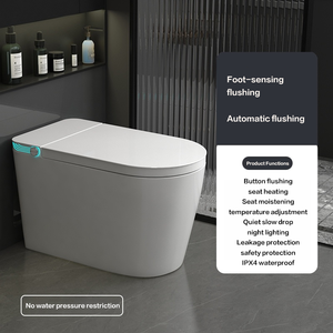 Thông Minh Kéo Dài Bát Nhà Vệ Sinh Nước Nóng Gốm Cảm Biến Điều Khiển Từ Xa Siphonic S Bẫy Tiên Tiến Ghế Sưởi Ấm Dual-tuôn Ra Sàn Gắn - Product Image 6