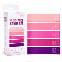 Juego de Bandas de Resistencia con Logotipo Personalizado, 5 Niveles, para Entrenamiento en Casa, Yoga, Bandas de Resistencia en Bucle