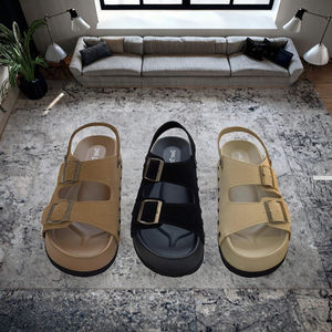 Collection Printemps-Été – Sandales plates blanches décontractées pour femme avec semelle extérieure épaisse en EVA et tige en PU, idéales pour toutes les saisons - Product Image 2