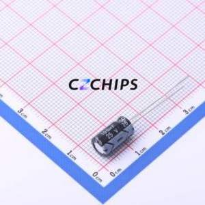 Condensateur électrolytique en aluminium à montage traversant KM1E101M0611, composant à montage traversant (THT), 100 µF, 20 %, 25 V, 142 mA-120 kHz - Product Image 1