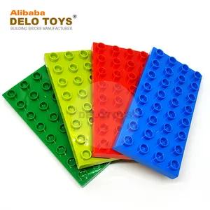 DELO Mainan (10 Warna) 4X8 Titik Mainan Mini Blok Bangunan untuk Anak-anak Baru Kreatif Bata Plastik ABS Pelat Dasar 4X8 (DB010)