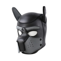 Masque pour les yeux à capuche en cuir BDSM-Gear Capuche de bondage en cuir PU noir Capuche de jeu pour chiot Masque de sexe masculin adulte
