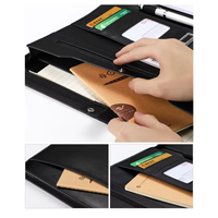 Portafolio Multifuncional A4 Personalizado de Cuero PU con Calculadora y Cierre, con Logotipo Personalizado