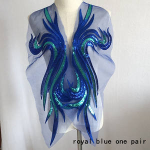 Большой патч с золотыми блестками вышивка аппликация сетчатая кружевная ткань шитье на платье одежда - Product Image 5