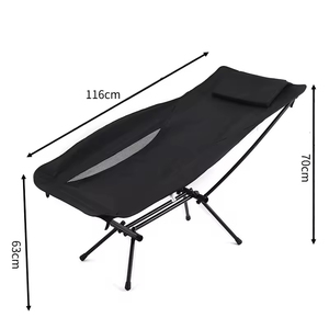 Chaise de camping et de loisirs pliante d'extérieur à dossier haut en alliage d'aluminium, légère et portable, pour la pêche et la plage - Product Image 6
