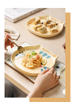 Assiette pour enfants en forme d'animal mignon, chat