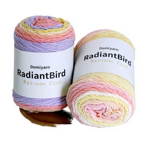 Fil de coton mélangé anti-statique Domiyarn, teinture arc-en-ciel, 100g/2mm, pour tricot à la main, idéal pour poupées et oreillers – Approvisionnement direct usine - Product Image 5