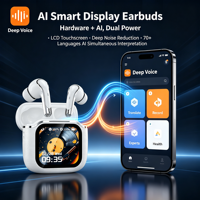 Écouteurs Traducteurs Sans Fil à Contrôle Tactile avec Longue Autonomie de Batterie et Assistant IA Portable pour Jeux, Sports et Musique