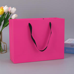 Bolsas de regalo plegables fáciles de materiales reciclados con diseño de logotipo personalizado Mango de cinta de estampado en caliente para regalo de promoción Compras de joyas - Product Image 4