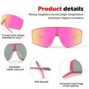 Gafas de Sol Deportivas Polarizadas con Espejo Rosa UV400 para Mujer, Ciclismo, Running, Logotipo Personalizado, Tamaño Grande, Ligeras - Product Image 2