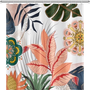 Rideau <span class=keywords><strong>de</strong></span> douche en polyester imprimé mandala fleurs et feuilles, style bohème et américain, sans perçage, décoration <span class=keywords><strong>de</strong></span> <span class=keywords><strong>salle</strong></span> <span class=keywords><strong>de</strong></span> <span class=keywords><strong>bain</strong></span> - Product Image 4