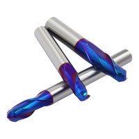 R1.5 * D3 * 6L * 50L * 2T haute qualité CNC machines-outils HRC68 revêtement Nano-bleu 2 flûte carbure de tungstène boule nez fraise en bout