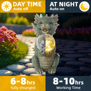 Мультфильм Водонепроницаемый Сад Открытый Дракон смолы статуя светодиодный солнечный свет украшения сада - Product Image 3