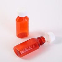 Bouteille ovale en PET ambrée de 2 oz, 4 oz, 8 oz, 12 oz, 16 oz, flacon pour sirop contre la toux, flacon pour médicaments liquides, flacons en plastique oraux avec bouchon sécurité enfant
