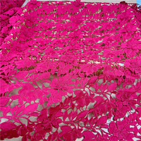 Dentelle de mariage en guipure/cordon fuchsia, tissu brodé